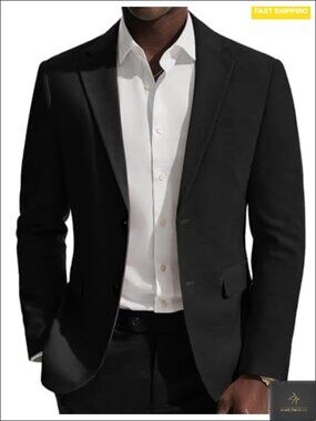 Men's Two Button Notch Lapel Lightweight Blazer Sport Coat